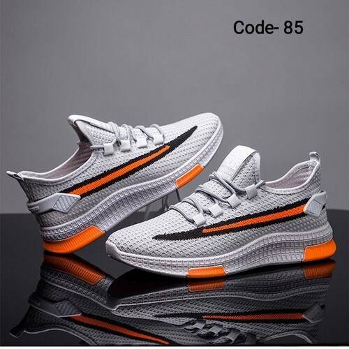 White & Orange Sneaker For Men, Size: 39
