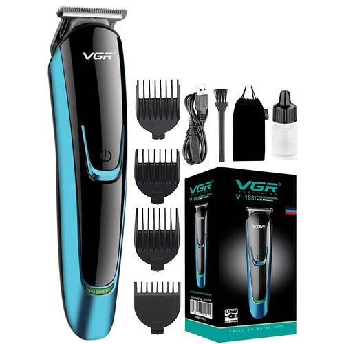 VGR V-183 Professional Rechargeable Cordless Electric Hair Clippers Trimmer Haircutting Kit with 4 Guide Combs for Men (3, 6, 9, 12 mm, Blue) | Kablewala Bangladesh VGR V-183 Professional Rechargeable Cordless Electric Hair Clippers Trimmer Haircutting Kit with 4 Guide Combs for Men (3, 6, 9, 12 mm, Blue) | Kablewala Bangladesh