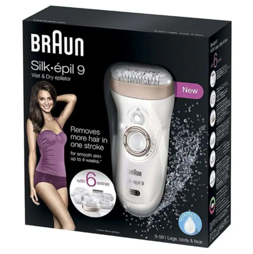 Braun Silk-Epil 9 9-538 Wet & Dry Epilator With 3 Extras - Shaver Shop  Bangladesh