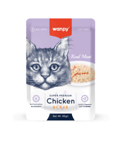 Wanpy Super Premium Cat Pouch Chicken & Crab 85gm