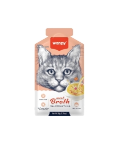 Wanpy Meat Broth Cat Pouch Tuna & Salmon 50gm