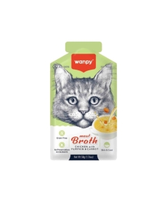 Wanpy Meat Broth Cat Pouch Chicken, Pumpkin & Carrot 50 gm