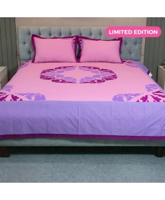 Pink Lavender Applique Bedsheet
