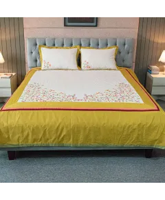 Yellow Dream Embroidery Bed Sheet
