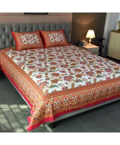 Blossom Dreams Print Bed Sheet – Persian Red
