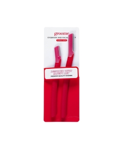 Groome Eyebrow And Facial Razor- Scarlet Edge ( 2pcs)