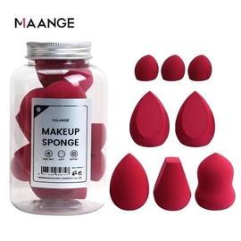 MAANGE 8pcs makeup sponge with a box Red