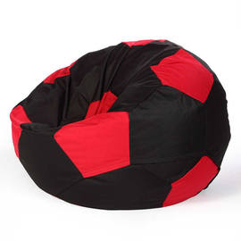 Football Bean Bag Chair_XXl_Black & Red Combined