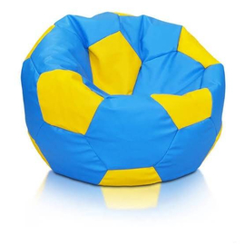 Football Bean Bag Chair_XXl_Sky Blue & Yellow Combined