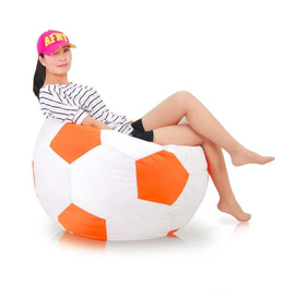 Football Bean Bag Chair_Xl_White & Orange Combined, 2 image