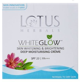 Lotus Herbal White Glow Skin Whitening and Brightening Deep Moisturising Creme SPF 20 PA+++ 60g, 2 image