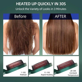Multifunctional Hair Straightener Brush 2 In 1 Heating Hair Hot Comb Brush Anti-Scald Iron Straightening Brush Styler Tools, 5 image