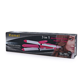 Kemei KM 1213 - 3 in 1 Professional Hair Straightener Wave Curler, 3 image