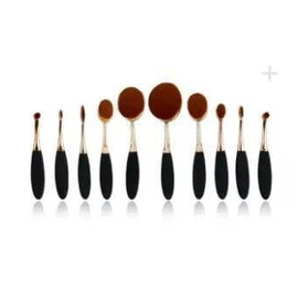Professional Oval Make Up Brush Set - 10 Pieces