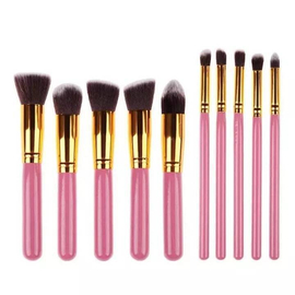 Kabuki Brush 10pcs Set - Pink