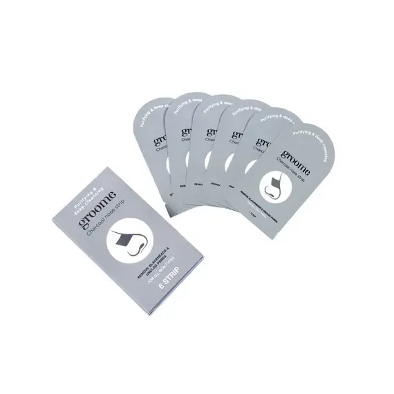Groome Black Head Remover Charcoal Nose strips(Monthly Pack) 6 pcs