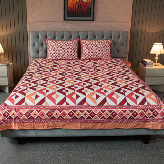 Pattern Play Printed Bed sheet – Maroon Magic, 2 image