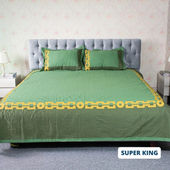 Green Applique Bedsheet, 2 image