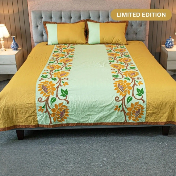 Sunlit Floral Embroidery Beauty