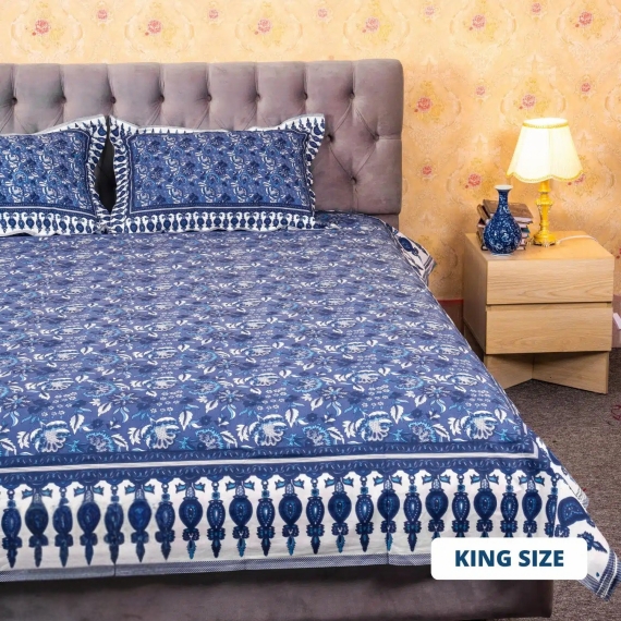 Blue Print Bed Sheet