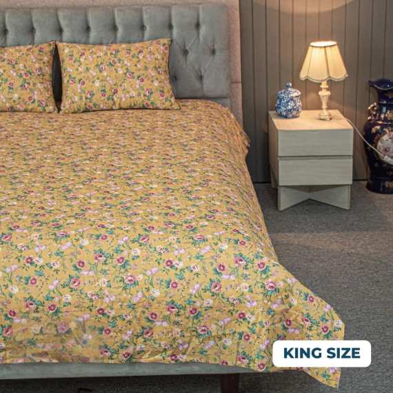 Spring Serenity Print Bedsheet – Yellow